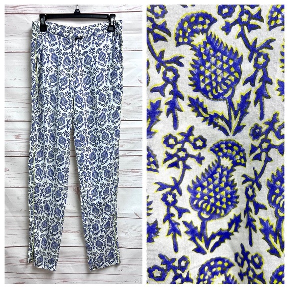 Roberta Roller Rabbit Lightweight Pineapple High Rise Lounge Pants - Picture 1 of 9